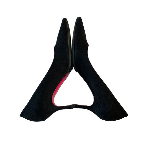 Luciano Padovan Heels Pumps Womens EU 37.5/ US 7.5 Black Suede Mid Heel Pointed - Picture 4 of 11